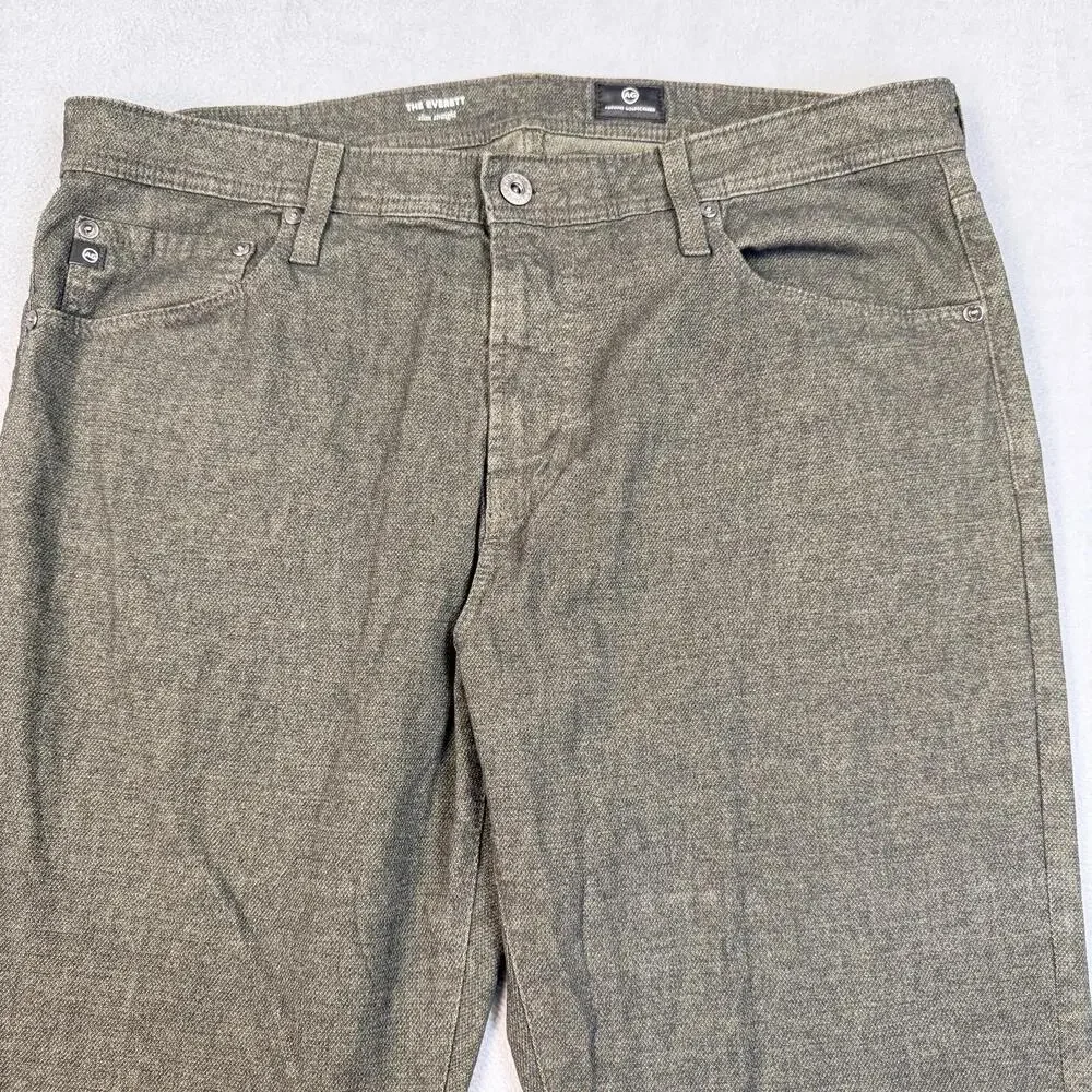AG Adriano Goldschmied The Everett Jeans Mens 36x30* Green Slim Straight Stretch
